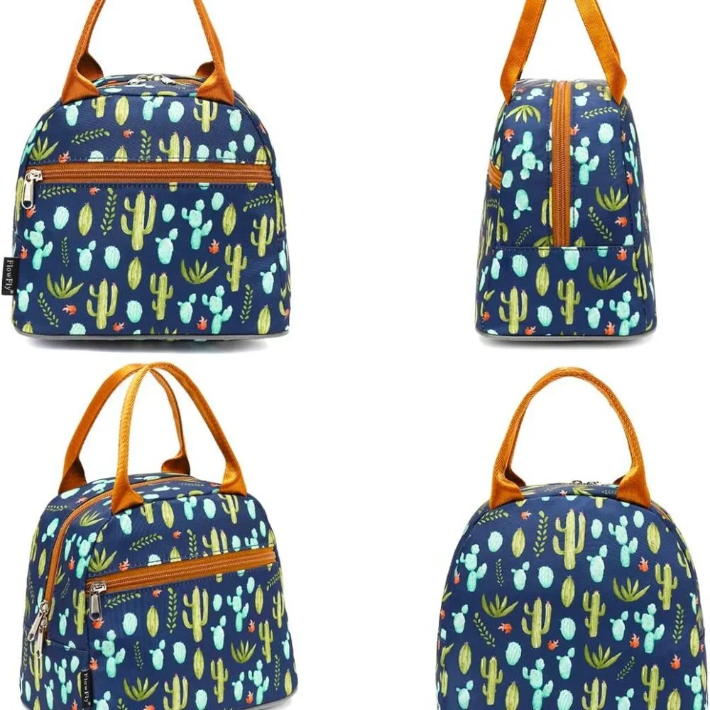 Insulated Lunch Cooler Bag - Tote Bag Organizer for Women/Men, Cactus - Picture 5 of 8